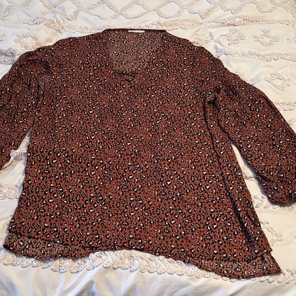 Maurices Rust Leopard Print Blouse